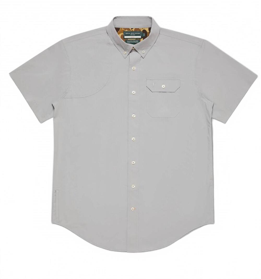 NEW BALL & BUCK men's active+ field shirt short sleeve shirt in stone grey